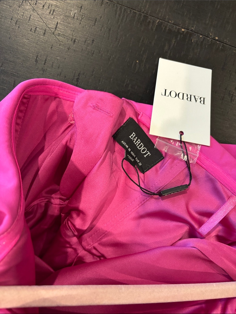 NWT Revolve Zoriannna Hot Pink Georgia Strapless Ruffle-Trim Midi Dress Small - Picture 6 of 13